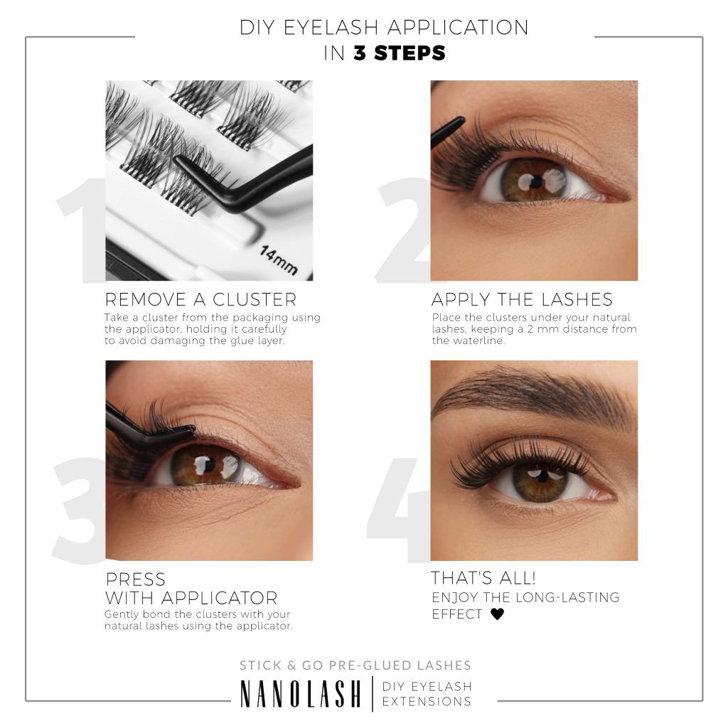 grappes de cils auto-adhésives Nanolash
